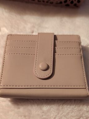Compact Pink Snap Card Holder Wallet